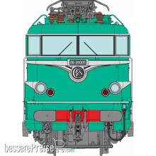 REE Modeles MB-256 - Elektrolokomotive BB 20005 Prototyp der SNCF in grüner Lackierung mit Schürzen und Eckenstern - Depot: Dole - Ep.III-IV - DC Analog