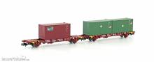 MF Train MF33373 - 2er Set Containerwagen Lgnss SNCB/IFB, Ep.V - Lemke