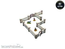 Micro Art Studio MSH00162 - WW2 Normandy Stone Wall w. Gate (high) PREPAINTED [28mm/1:56]