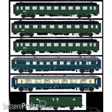 L.S. Models MW1002 - 6er Set Personenwagen SNCF, Ep.IIIb, Paris-Nizza, IB - Lemke