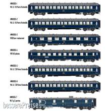 L.S. Models MW1005 - 7er Set Personenwagen CIWL, Ep.III, Le Train Bleu, Innenbel. - Lemke