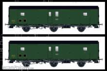 L.S. Models MW102 - 2er Set Packwagen Dqd2m SNCF, Ep.IIIb, Schlußlicht - Lemke
