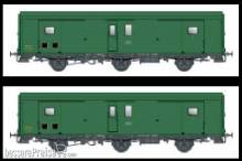 L.S. Models MW106 - 2er Set Packwagen Dqd2m SNCF, Ep.IIIc/d, Schlußlicht - Lemke