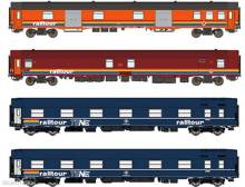 L.S. Models MW2002 - 4er Set Personenwagen SNCB / Railtour, Ep. IV, INT 1439/1440