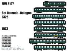L.S. Models MW2107 - 8er Set SNCB Set Reisezugwagen ´Ostende-Cologne E325´ Ep.IV - Lemke