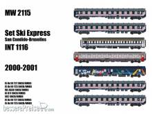 L.S. Models MW2115 - 7er Set Personenwagen SNCB, Ep.VI, Ski Express - Lemke