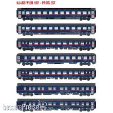 L.S. Models MW2201 - 7er Set Nachtzugwagen ÖBB Nightjet, Ep.VI, NJ468 - Lemke