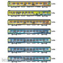 L.S. Models MW2401 - 7er Set Personenwagen VTU SNCF, Ep.VI, TEOZ, Innenbel. - Lemke