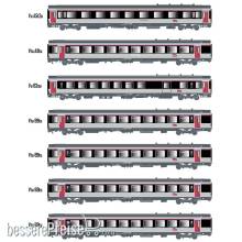 L.S. Models MW2402 - 7er Set Personenwagen VTU SNCF, Ep.VI, TEOZ, Innenbel. - Lemke