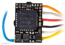 Zimo MX615 - Spur-Z Subminiatur-Decoder - 8,2 x 5,8 x 2mm - Nicht-Sound - 0,5A7 Anschlußdrähte (2 FA an Drähten, 2 Löt-Pads)
