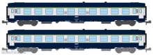 REE Modeles NW-189 - SET of 2 UIC SLEEPING CAR, Low roof, framed logo, Blue TEN color Era IV