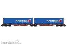 REE Modeles NW-204 - Sggmrss 90 wagon TOUAX + 2 Swap bodies “MALHERBE” – Era V-VI