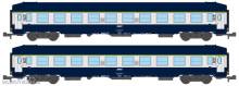 REE Modeles NW-217 - SET of 2 UIC SLEEPING CAR, High roof, framed logo, Blue TEN color Era IV