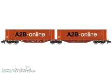 REE Modeles NW-231 - Sggmrss 90 TOUAX wagon + 2 x 45’ A2B-online containers, Era VI