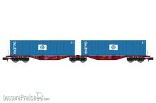REE Modeles NW-290 - Sggmrss 80 TOUAX wagon + 2 x 40´ DELMAS containers Era VI
