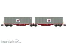REE Modeles NW-291 - Sggmrss 80 TOUAX wagon + 2 x 40´ MARFRET containers Era VI