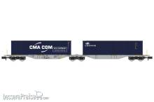 REE Modeles NW-328 - Sggmrss 90 AEE wagon + 2 x 40’ containers, CGA-CGM eco container and Cronos, Era VI