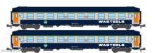 REE Modeles NW-346 - Schlafwagen 2er-Set ´Wasteels´ UIC B9c9x der SNCF - Ep.IV