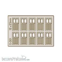 Proses PD-001 - 10 Stk. Tür mit Doppelfenster 12X23mm H0/00