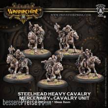 Warmachine PIP41128 - Mercenary Heavy Cavalry Steelhead Unit (5) REPACK