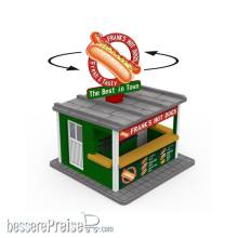 Proses PLS-038 - Spur 0 Hot Dog Stand mit rotierendem Werbeschild und Beleuchtung
