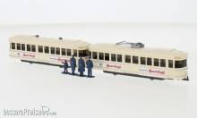 Brekina PMS_238982 - Set Wiking-Verkehrs-Modelle 84, Straßenbahn mit Anhänger und Figuren
