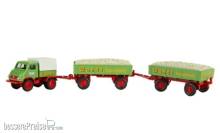 Brekina PMS_250658 - Set Edition Gerhardt Wandt Nr. 3, MB Unimog 402, zwei Anhänger und Kiesladung