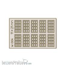 Proses PW-004 - 10 Stk. Sprossenfenster 11 x 21 mm, 12-Scheiben, Lasergeschnitten H0/00
