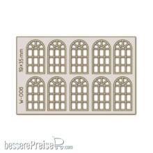 Proses PW-006 - 10 Stk. Sprossen-Bogenfenster 19 x 35 mm, 14-Scheiben H0/00