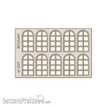 Proses PW-007 - 10 Stk. Sprossen-Bogenfenster 19 x 35 mm, 8-Scheiben H0/00