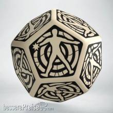 Q-Workshop QWS12HIT05 - D12 Hit Location Black & white die