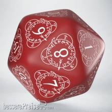 Q-Workshop Würfel QWS20LEV03 - D20 Level Counter Red & white Die (1)