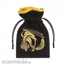 Q-Workshop QWSBDRA201 - Dragon Black & golden Velour Dice Bag