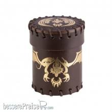 Q-Workshop QWSCFDR102 - Flying Dragon Brown & golden Leather Dice Cup