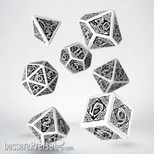 Q-Workshop QWSSCER02 - Celtic 3D Revised White & black Dice Set (7)