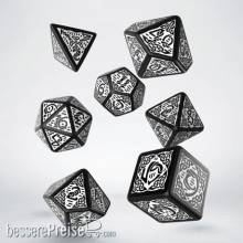 Q-Workshop QWSSCER05 - Celtic 3D Revised Black & white Dice Set (7)
