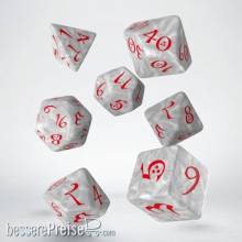 Q-Workshop QWSSCLE86 - Classic RPG Pearl & red Dice Set (7)
