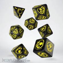 Q-Workshop QWSSDRA03 - Dragons Black & yellow Dice Set (7)