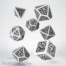 Q-Workshop QWSSDWA02 - Dwarven White & black Dice Set (7)