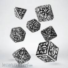 Q-Workshop QWSSFOR02 - Forest 3D White & black Dice Set (7)