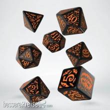 Q-Workshop QWSSHAP01 - Halloween Pumpkin Black & orange Dice Set