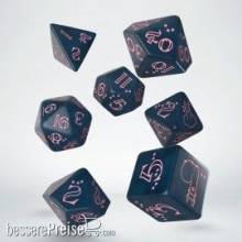 Q-Workshop QWSSLLA01 - Sparkling Llama Dice Set (Glittering dark blue & pink)
