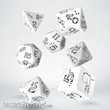 Q-Workshop QWSSLLA02 - Bright Llama Dice Set (White & black)