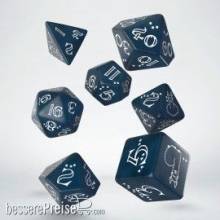 Q-Workshop QWSSLLA03 - Shimmering Llama Dice Set (Glittering dark blue & white)
