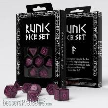 Q-Workshop QWSSRUN08 - Runic Shimmering black with magenta Dice Set