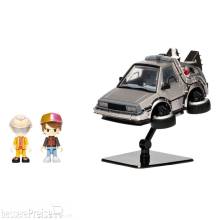 Takara Tomy TAT09400 - Zurück in die Zukunft II Q-Village Fahrzeug mit Minifiguren Time Machine Part 2