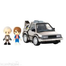 Takara Tomy TATGN183 - Zurück in die Zukunft Q-Village Fahrzeug mit Minifiguren Time Machine 9 cm