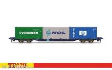 Hornby TT6032 - Containertragwagen mit drei 20´ Containern - Touax KFA - Ep.VI