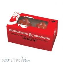Ultra Pro Neu UP18396 - UP - Heavy Metal Red and White D20 Dice Set for Dungeons & Dragons