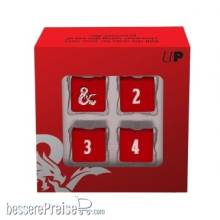 Ultra Pro Neu UP18397 - UP - Heavy Metal Red and White D6 Dice Set for Dungeons & Dragons
